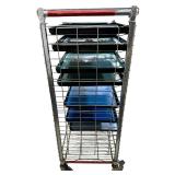 Quantum Storage Wire Shelving System with 7 Trays and Side Basket