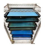 Quantum Storage Wire Shelving System with 7 Trays and Side Basket
