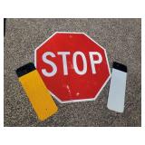 Largr Stop Sign and 2 Reflective Signs