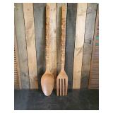 Remember These????  Large Spoon and Fork Wooden Décor