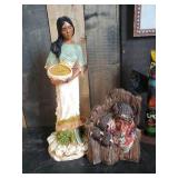 Native American Lot of Handcarved totem Poles, Displaly items, Hand drawn artwork