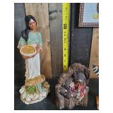 Native American Lot of Handcarved totem Poles, Displaly items, Hand drawn artwork
