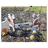 Outdoor Spike Balls, Vintage Deer Welcome Sign, Plant Hangers and more