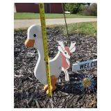 Outdoor Spike Balls, Vintage Deer Welcome Sign, Plant Hangers and more