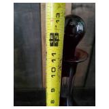 Gorgeous Deep Red Etched Glass Wine/Liquor Czech Decanter