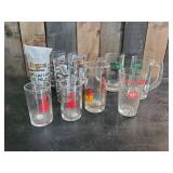 Lot of Vintage Glasses of Various Styles Grainbelt, John Deere, Las Vegas and others