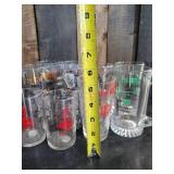 Lot of Vintage Glasses of Various Styles Grainbelt, John Deere, Las Vegas and others