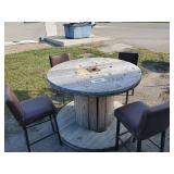 Bar height Spool with 4 Bar Stools Great for the Patio