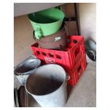 Large Lot of Garden Décor Metal Pails Metal Plant Stand Windmill Blades and much much more
