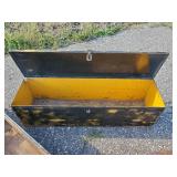 2 Metal Boxes one metal Tool Box, one Metal parts washer, and one wooden