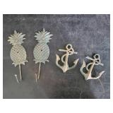 2 sets of Heavy Never hung Pineapple and Anchor Coat hangers