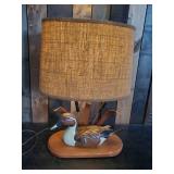 Gorgeous Vintage wood Carved Duck Lamp