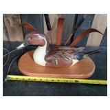 Gorgeous Vintage wood Carved Duck Lamp