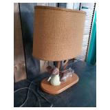 Gorgeous Vintage wood Carved Duck Lamp