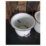 Enamel Vintage Pots and Bowl