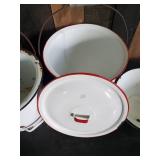 Enamel Vintage Pots and Bowl