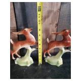 Two Beautiful Vintage Ceramic Deer Figurines