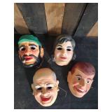 4 Vintage Halloween Masks in great vintage condition Made in Germany