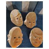 4 Vintage Halloween Masks in great vintage condition Made in Germany