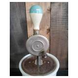 Vintage Hand Beater with Milk Glass Bottom