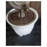 Vintage Hand Beater with Milk Glass Bottom