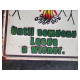 Its all Fun and Games Embossed Metal Sign
