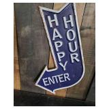 Embossed metal Happy Hour Sign