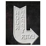Embossed metal Happy Hour Sign