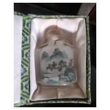 two Vintage Chinese Snuff Bottles With original Boxes and Small Alcohol Lamp