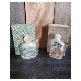 two Vintage Chinese Snuff Bottles With original Boxes and Small Alcohol Lamp