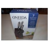 Oneida 7-Piece Stainless Steel Knife Set with Block