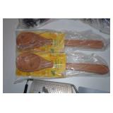 Assorted Kitchen - Wooden Spoons, Egg Slicer, Thermometer