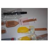 Assorted Kitchen - Wooden Spoons, Egg Slicer, Thermometer