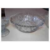 Vintage Glass Punch Bowls and Candy Dish