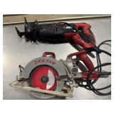 Sawzall Skill-9225 120V-60HZ HD77M and 71/4" Worm Drive Saw HD77M Tested. Work.