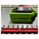 GreenWorks Hedge Trimmer. Two Batteries. No Charger.  Tested. Works.