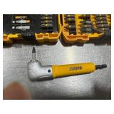 DeWALT Right Angle Attachment. Two Partially Complete Bit Cases and DeWalt Bag.