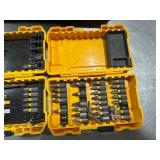 DeWALT Right Angle Attachment. Two Partially Complete Bit Cases and DeWalt Bag.