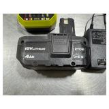 Ryobi 18V Lithium Battery w/Charger. Tested. Works.