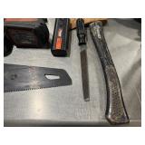 Handy Mans Lot of Misc. Tools, batteries, snowmobile dolly and more - See Photos.