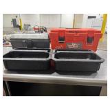 Two Toolboxes with Two Milwaukee Tool Bins