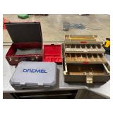 Tackle Box and Three Toolboxes