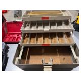 Tackle Box and Three Toolboxes