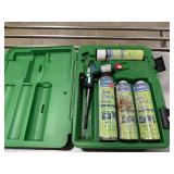 Professional Waterfall Foam Kit - Foam Gun with 3 Black Waterfall Foam Cans and Form Gun Cleaner Can with Case