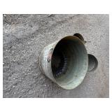 Vintage bucket, pot , funnel and two roles of snow fence