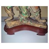 Vintage Brass Oriental Warrior Table Lamp