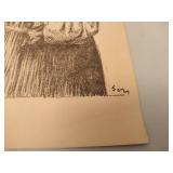 Ivan Sors Original Lithograph "Woman Blessing Sabbath Candles" Judaica Art
