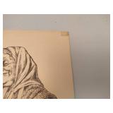 Ivan Sors Original Lithograph "Woman Blessing Sabbath Candles" Judaica Art