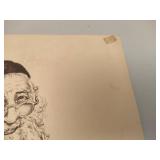 Ivan Sors Original Lithograph "Man Reading Book" Judaica Art