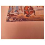 Milia Laufer Lithograph "Safed Balcony"